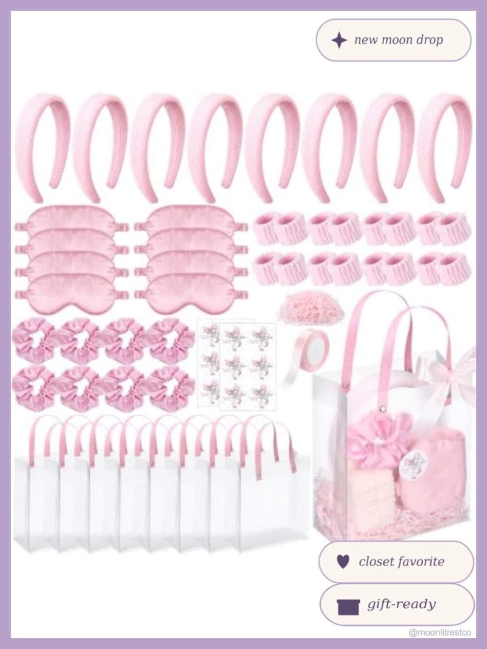 52 Pcs Spa Sleepover Party Favors Set for Women Satin Silk Accessories